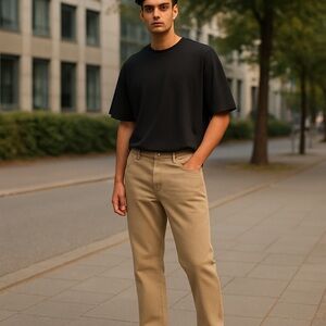 J CREW Tan Jeans. Size 34 Waist  32 Length